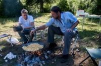 Balázs and Gábor preparing breakfast, NP Llogarë