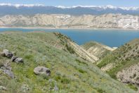 Salt Mountains and Toktogul Reservoir
