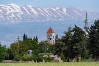 Church with mosque, Beqaa Valley
